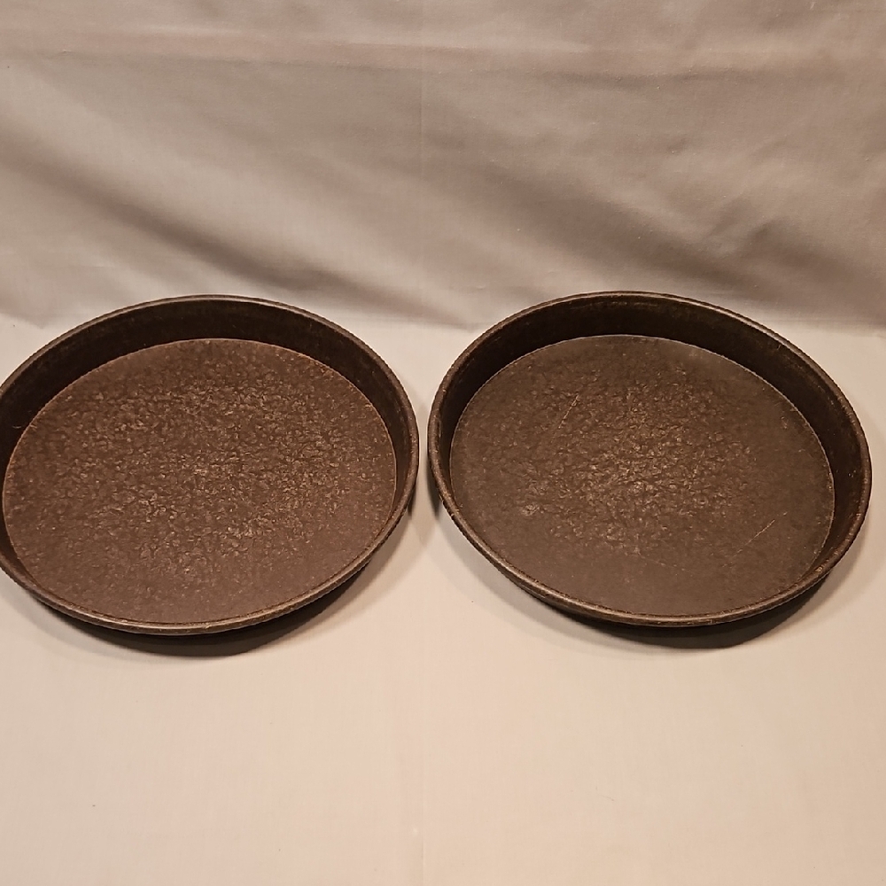 Vintage Brown Silite Round Beverage Serving Tray